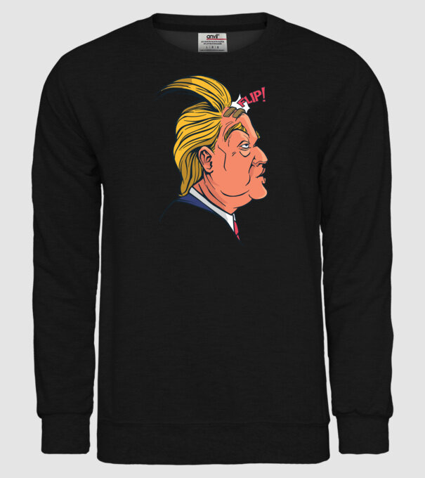 Trump Păr model negru pe tricou