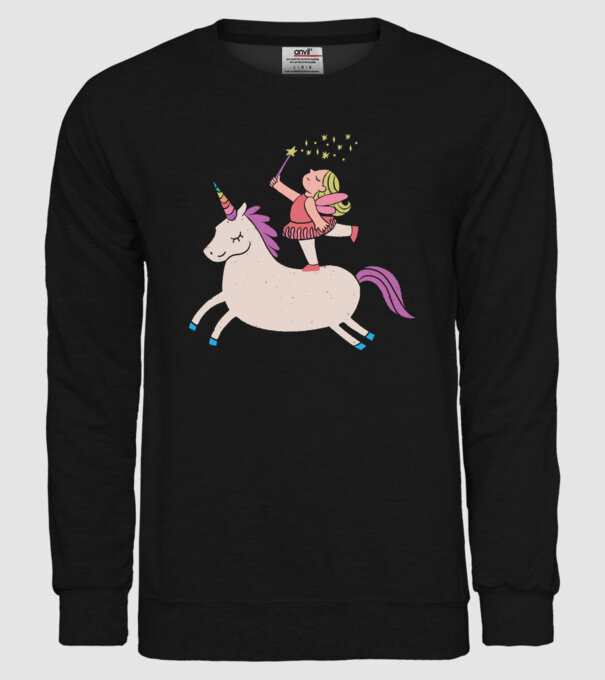 Zână Unicorn model negru pe tricou