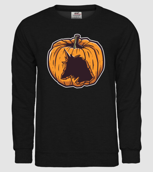 Dovleac de Halloween Unicorn model negru pe tricou