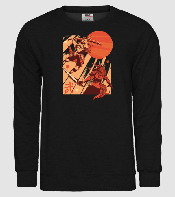 Unicorn Războinic model negru pe tricou