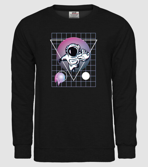 Astronaut Abstract model negru pe tricou