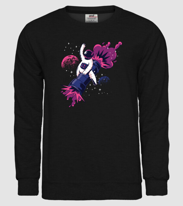 Astronaut Bazooka Rodeo model negru pe tricou