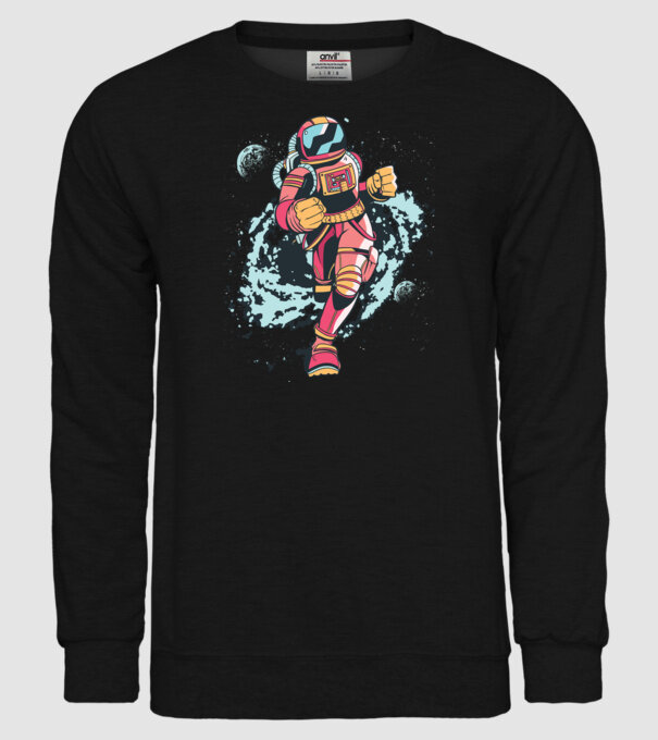 Alergare Astronaut model negru pe tricou
