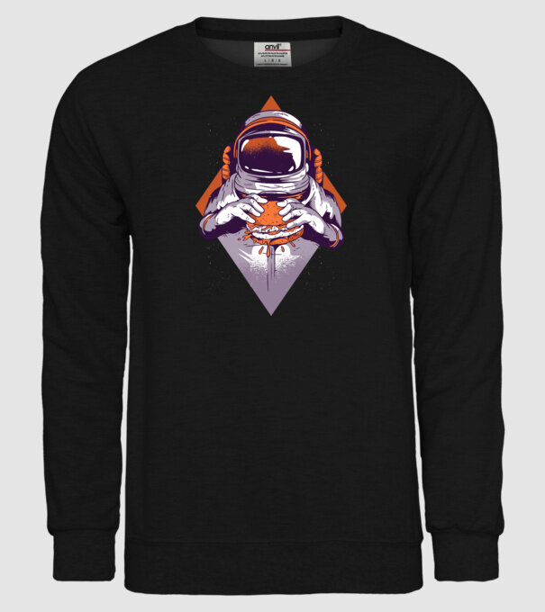 Hamburger Astronaut model negru pe tricou