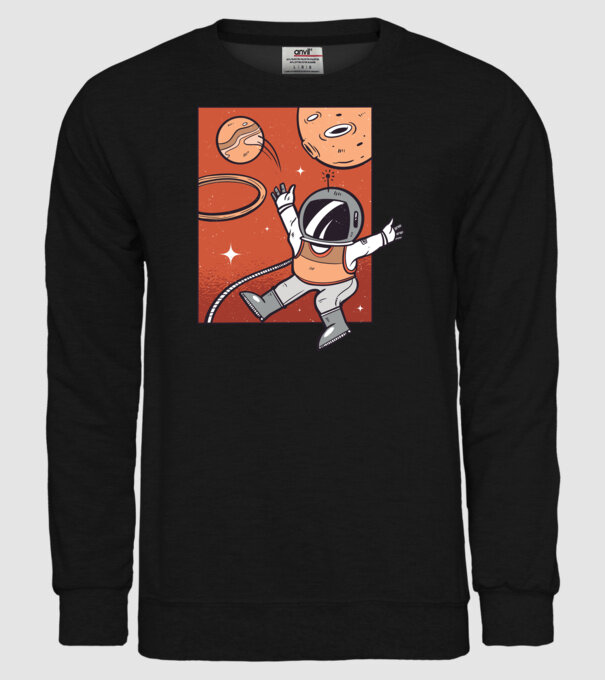 Astronaut Baschetbalist model negru pe tricou