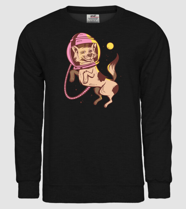 Câine Astronaut model negru pe tricou