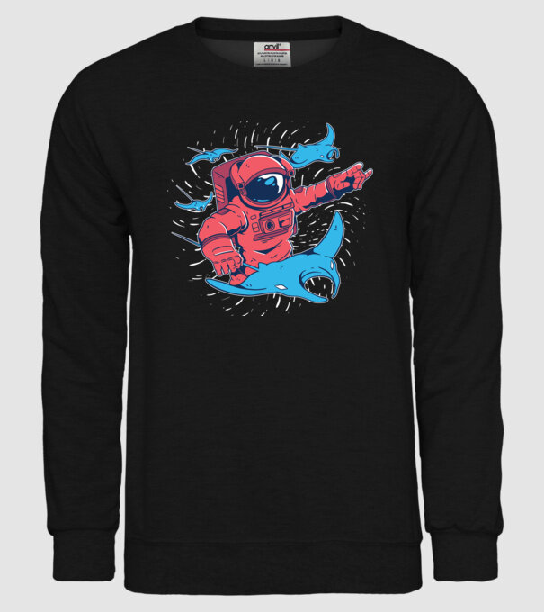 Diavol de mare gigant Astronaut model negru pe tricou