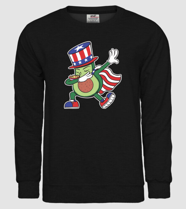 SUA Avocado DAB model negru pe tricou