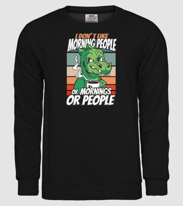 Urăsc diminețile și oamenii antisocial model negru pe tricou