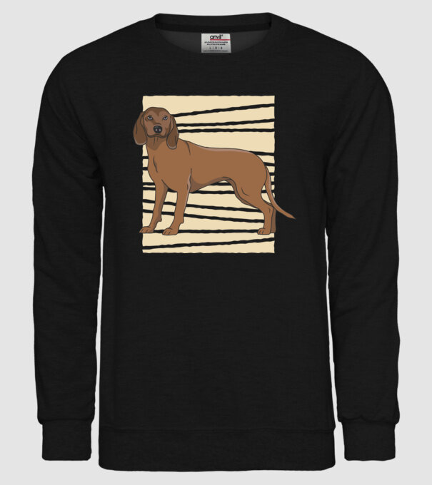 Câine de vânătoare model negru pe tricou