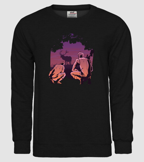 Vânătoare model negru pe tricou