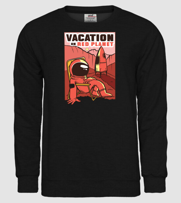 Vacanță pe Marte model negru pe tricou