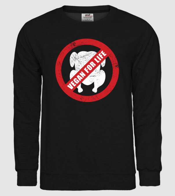 Vegan pe viață model negru pe tricou