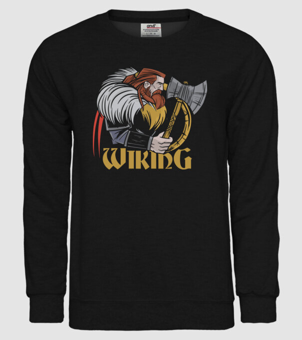 Viking model negru pe tricou
