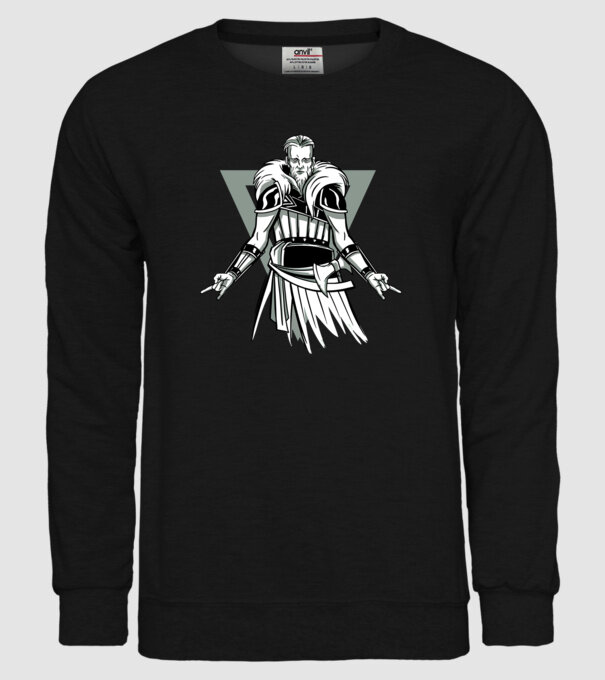 Războinic Viking model negru pe tricou