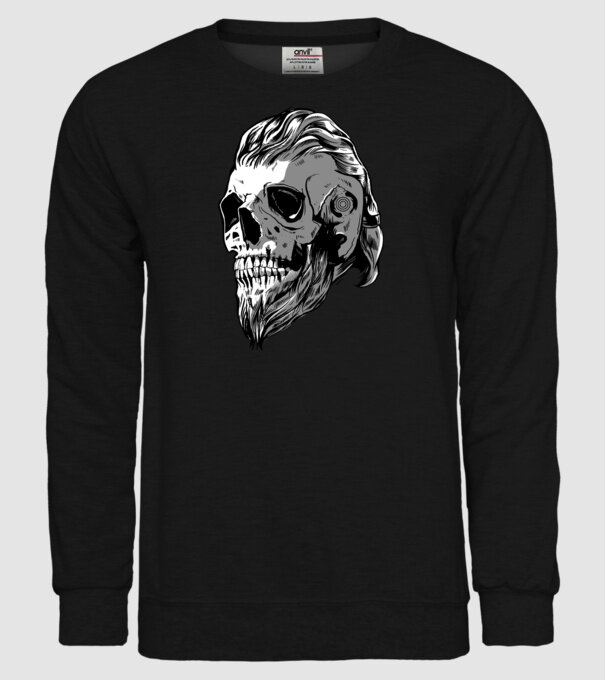 Craniu Viking model negru pe tricou