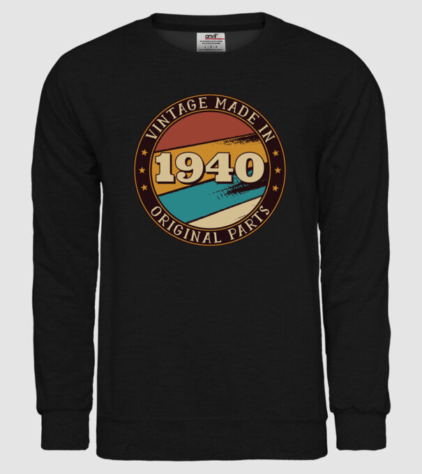 Vintage Made in 1940 Original Parts Retro Birthday model negru pe tricou