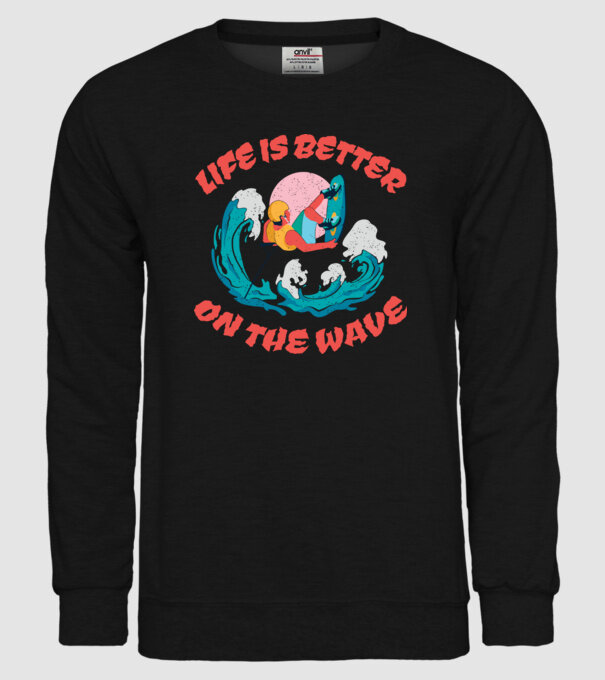 Wakeboard - Life is better on the wave model negru pe tricou