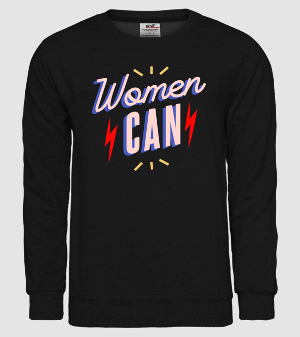 Women Can de Ziua Femeii model negru pe tricou
