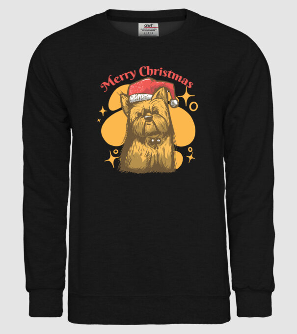 Crăciun Yorkie model negru pe tricou