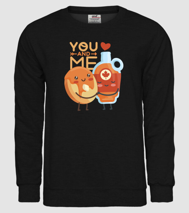 'You and Me tricou cuplu pentru Valentine''s Day' model negru pe tricou