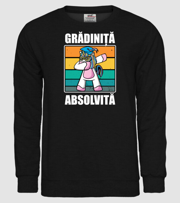 Absolvită grădiniță model negru pe tricou