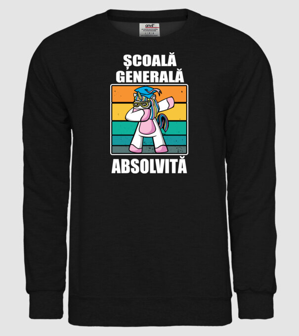 Absolvită școală generală model negru pe tricou