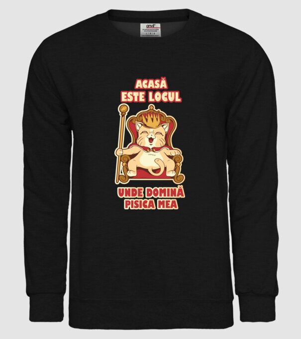 acasă este locul unde domină pisica mea model negru pe tricou