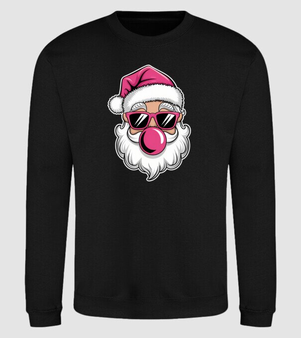 Bubble gum Santa 2 model negru pe tricou