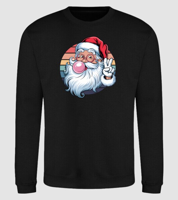 Bubble gum santa model negru pe tricou