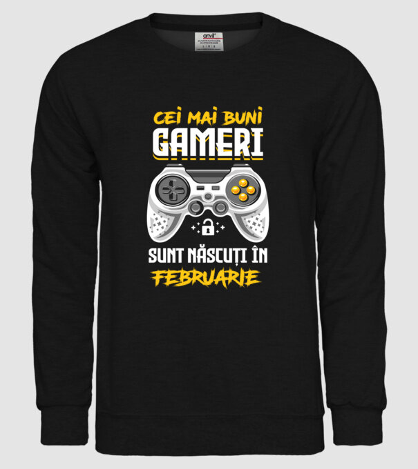 cei mai buni gameri sunt născuți în februarie model negru pe tricou