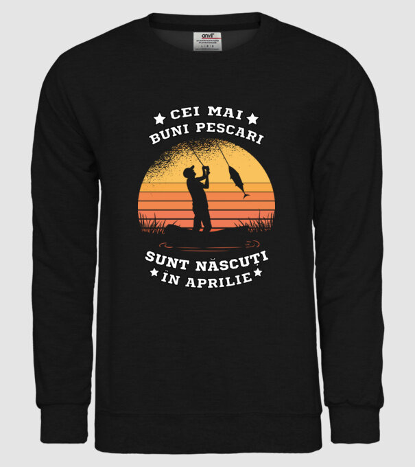 Cei mai buni Pescari sunt născuți în Aprilie model negru pe tricou