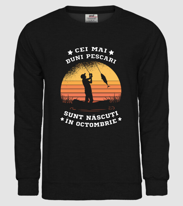 Cei mai buni Pescari sunt născuți în Octombrie model negru pe tricou
