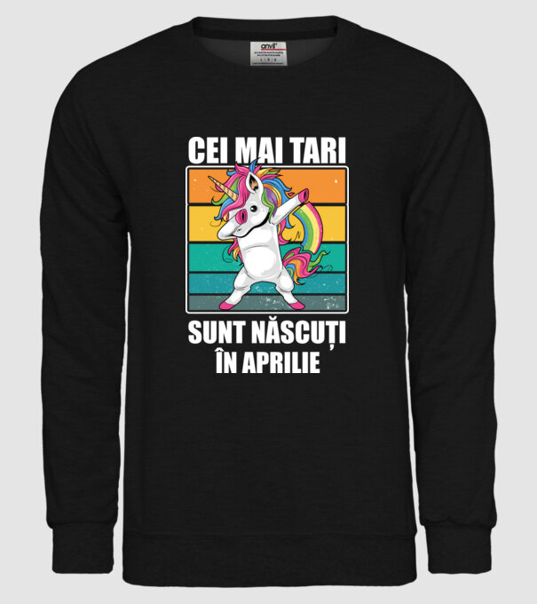 Cei mai tari sunt născuți în aprilie model negru pe tricou