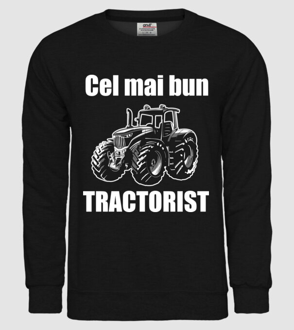 Cel mai bun tractorist model negru pe tricou