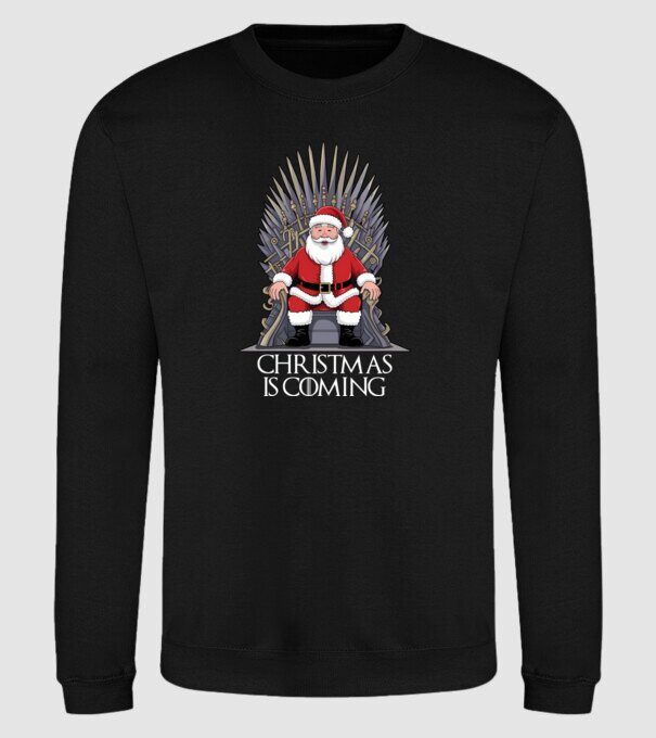 Christmas is Coming Negru model negru pe tricou