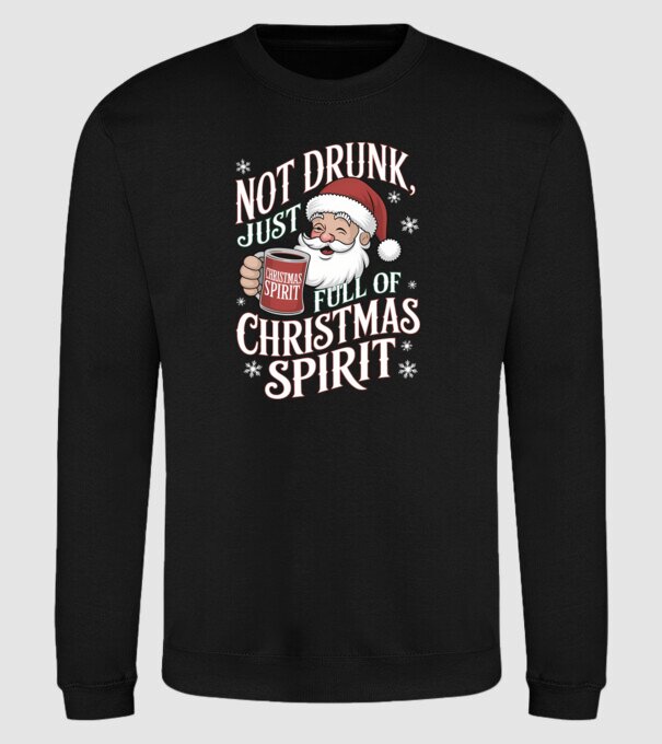 Christmas Spirit Santa model negru pe tricou