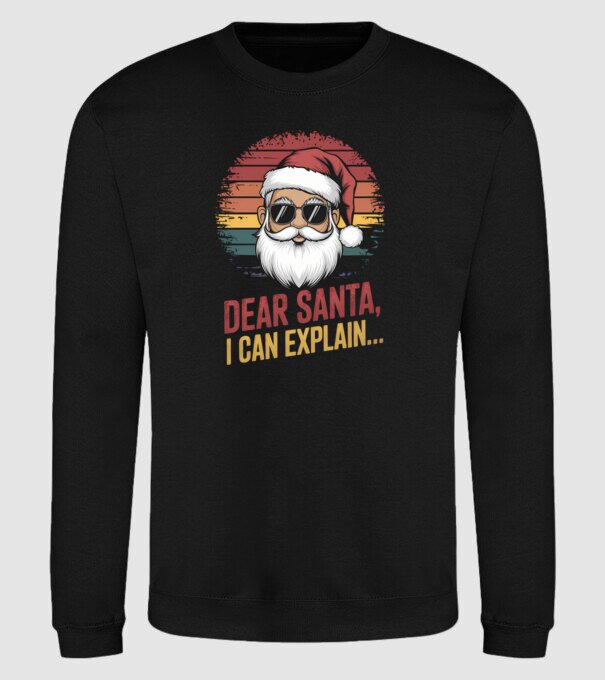 Dear Santa, I can explain... model negru pe tricou