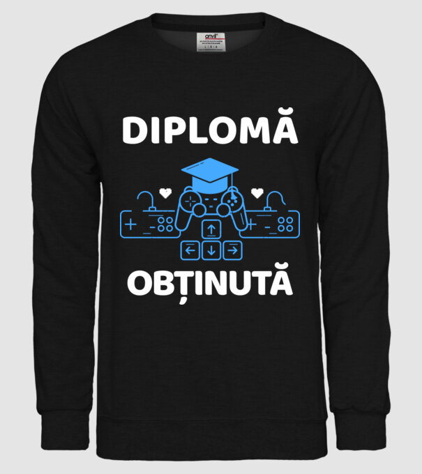 Diplomă obținută model negru pe tricou