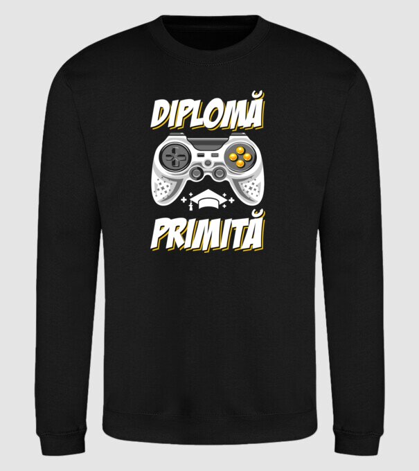 Gameri şcoală Diplomă model negru pe tricou