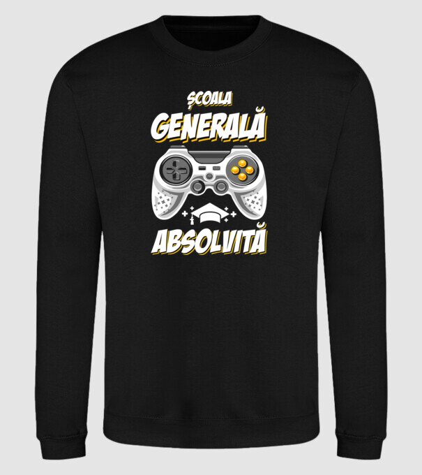 Gameri şcoală școală generală model negru pe tricou