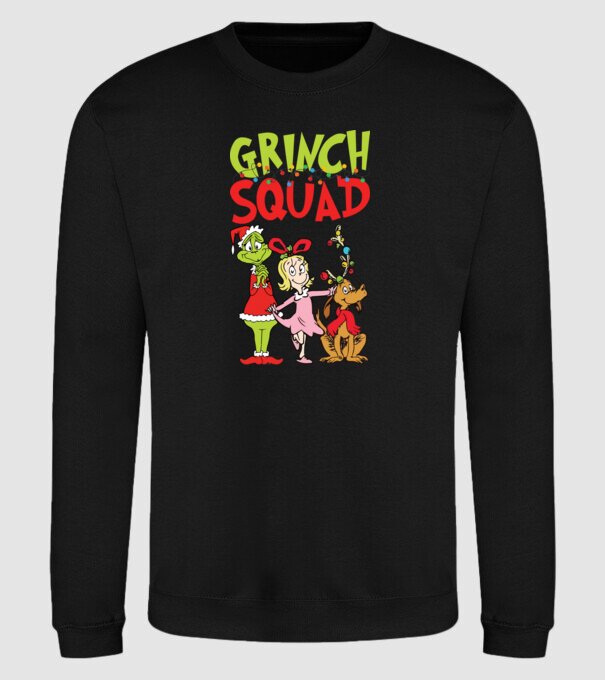 Grinch Squad model negru pe tricou