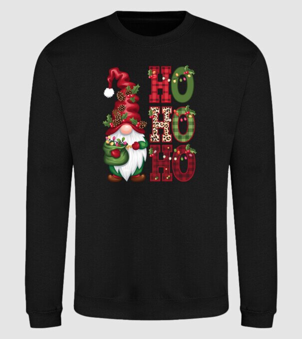 HOHOHO Gnome model negru pe tricou
