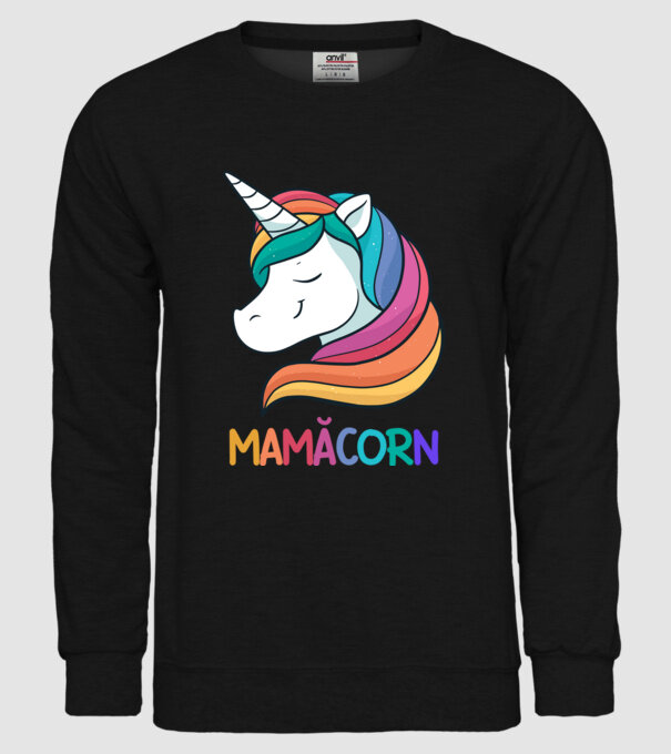 mamăcorn model negru pe tricou