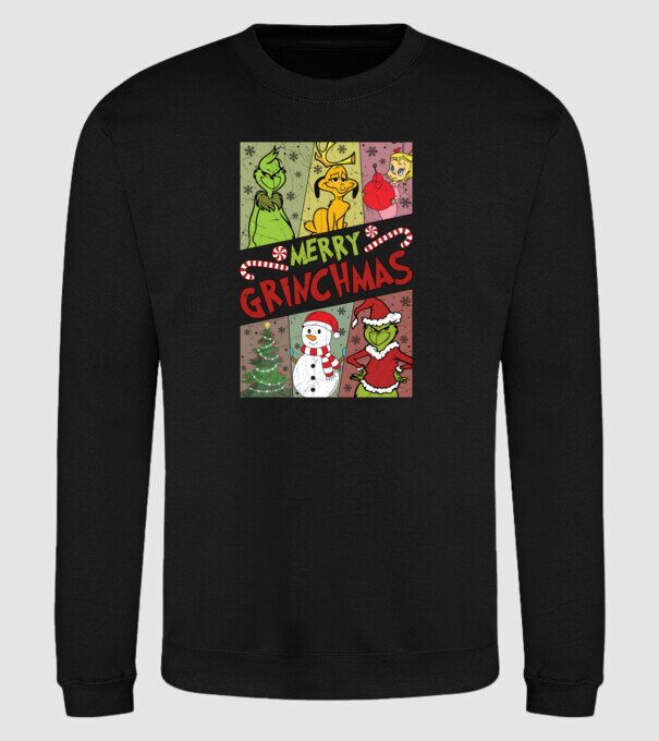 Merry Grinchmas - Grinch model negru pe tricou