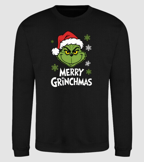 Merry Grinchmas Negru model negru pe tricou