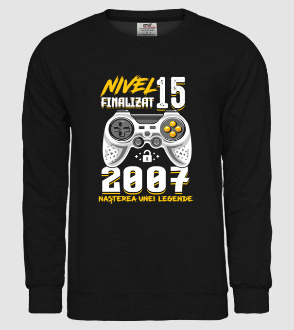 Nivel 15 finalizat. 2007 nașterea unei legende model negru pe tricou