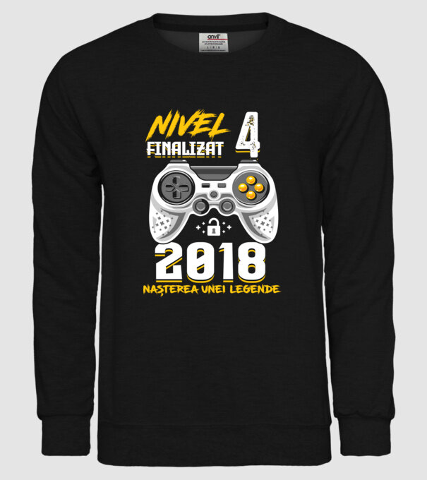 Nivel 4 finalizat. 2018 nașterea unei legende model negru pe tricou