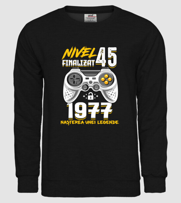 Nivel 45 finalizat. 1977 nașterea unei legende model negru pe tricou