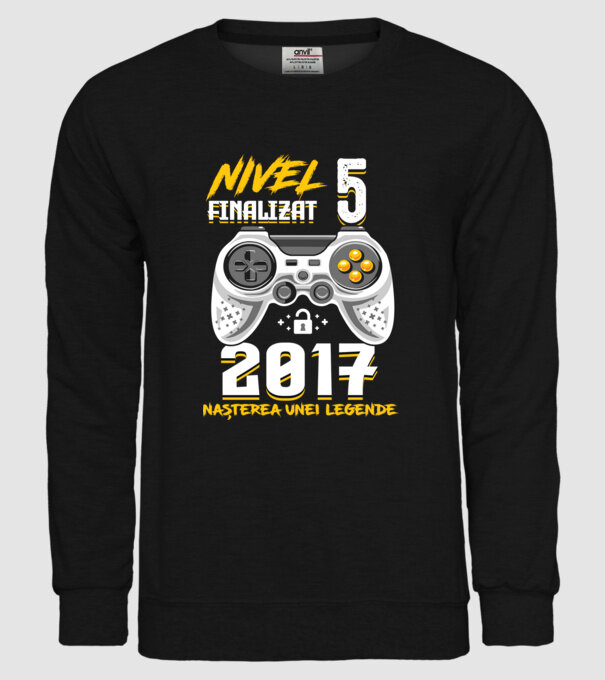 Nivel 5 finalizat. 2017 nașterea unei legende model negru pe tricou